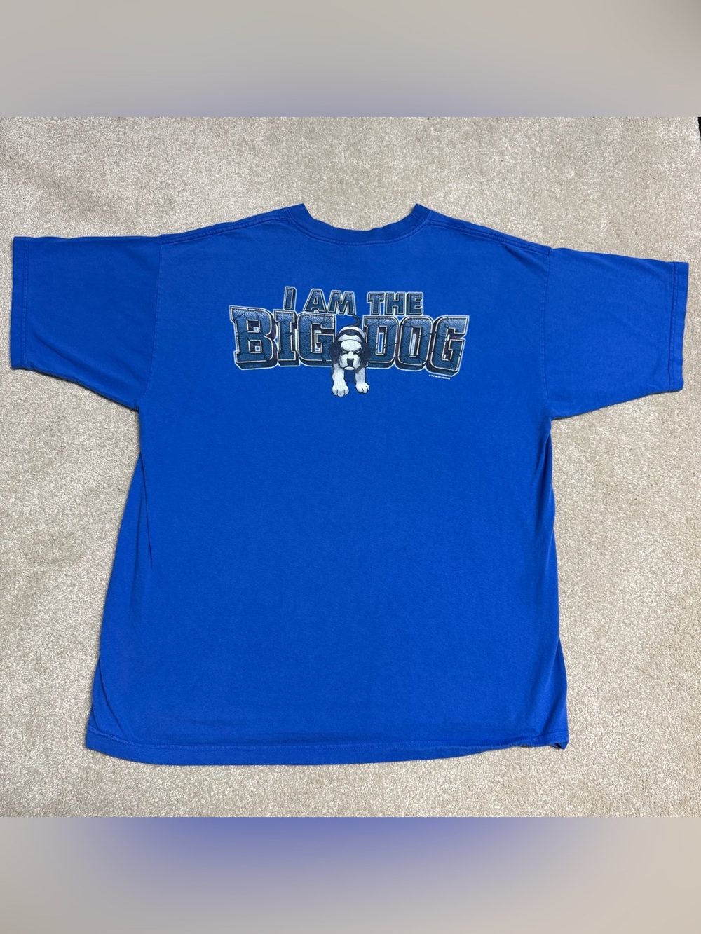 Vintage Big Dogs Shirt Men’s 2XL Blue Y2K Funny Streetwear Graphic Short Sleeve